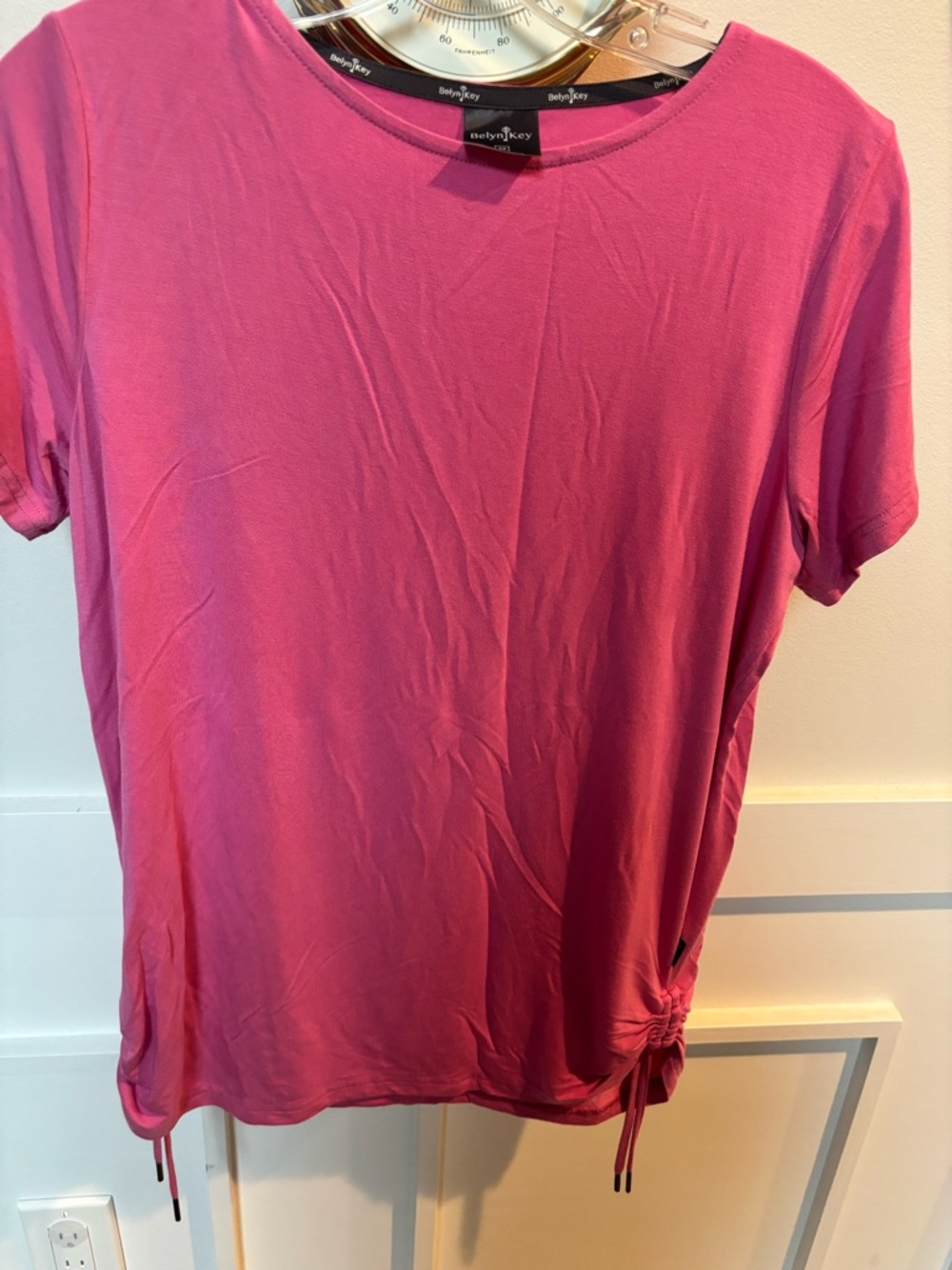 Pink Short Sleeve Tie-Hem Tee by Belyn Key